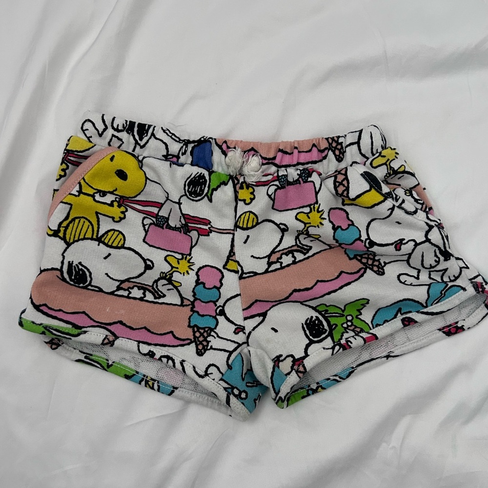 Peanuts Cartoon Print Kids Shorts